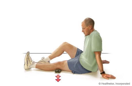 A man doing a quad exercise